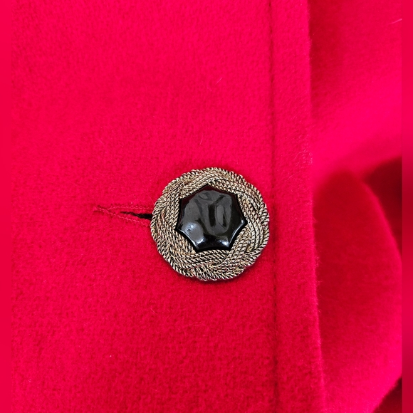 Vintage Red Wool Jacket Swing Coat 1960s Union Tag Fur Hat - Picture 2 of 15